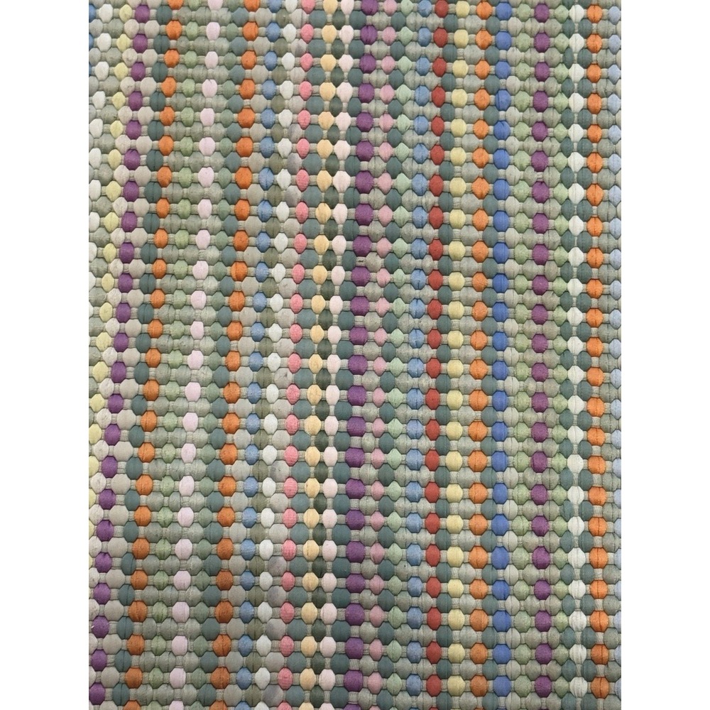 VTG Rag Rug Multi Colored Stripes Country Farmhouse Woven Textile Hand Loomed